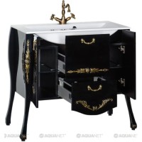Тумба черный/золото 97,6 см Aquanet Виктория 00183932