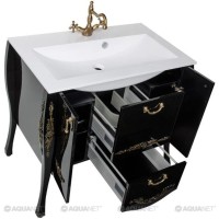 Тумба черный/золото 97,6 см Aquanet Виктория 00183932