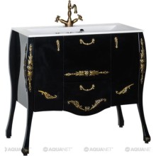 Тумба черный/золото 97,6 см Aquanet Виктория 00183932