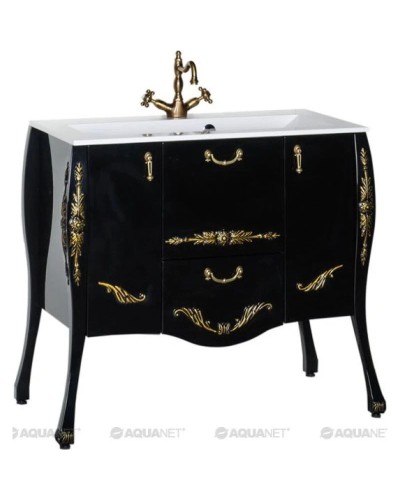Тумба черный/золото 97,6 см Aquanet Виктория 00183932