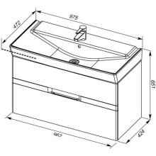 Тумба сине-серый 96,2 см Aquanet Виго 00183361