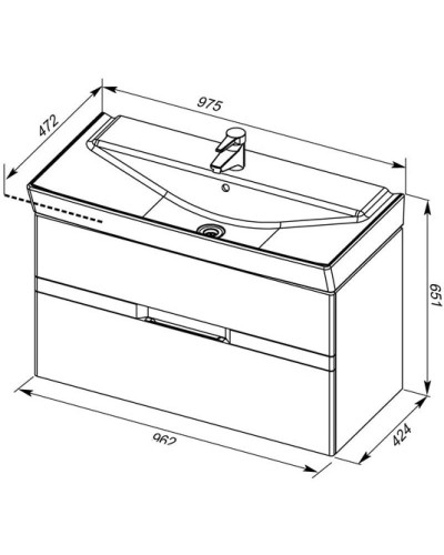 Тумба сине-серый 96,2 см Aquanet Виго 00183361