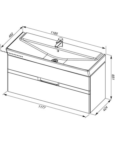 Тумба белый 117,7 см Aquanet Виго 00183404