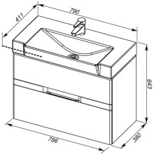 Тумба белый 78,6 см Aquanet Виго 00183405