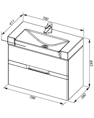 Тумба белый 78,6 см Aquanet Виго 00183405