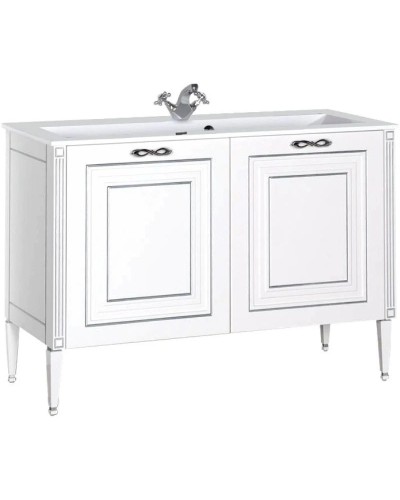 Тумба белый серебряная патина 118 см Aquanet Паола 00181763