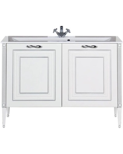 Тумба белый серебряная патина 118 см Aquanet Паола 00181763