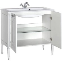 Тумба белый серебряная патина 88 см Aquanet Паола 00181762