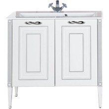 Тумба белый серебряная патина 88 см Aquanet Паола 00181762