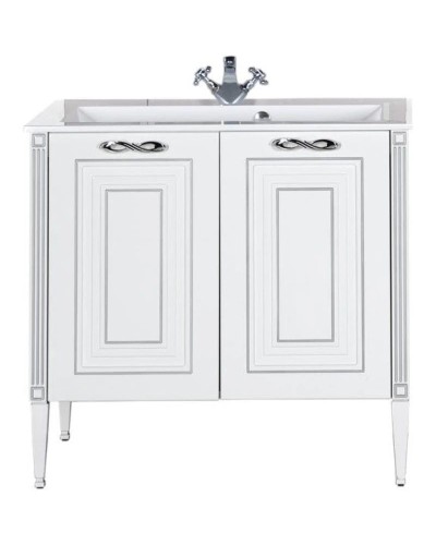 Тумба белый серебряная патина 88 см Aquanet Паола 00181762