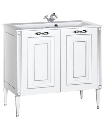 Тумба белый серебряная патина 88 см Aquanet Паола 00181762