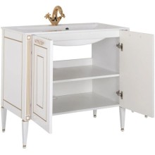 Тумба белый золотая патина 88 см Aquanet Паола 00186116