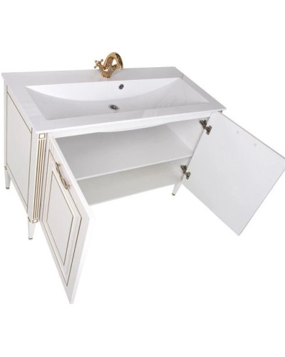 Тумба белый золотая патина 118 см Aquanet Паола 00186114