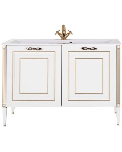 Тумба белый золотая патина 118 см Aquanet Паола 00186114