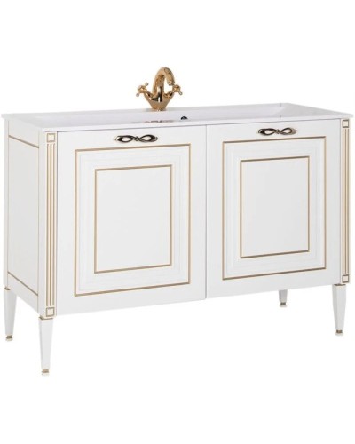 Тумба белый золотая патина 118 см Aquanet Паола 00186114