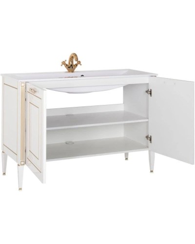 Тумба белый золотая патина 118 см Aquanet Паола 00186114