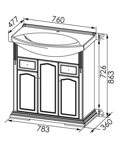 Тумба белый 78,3 см Aquanet Лагуна 00175299