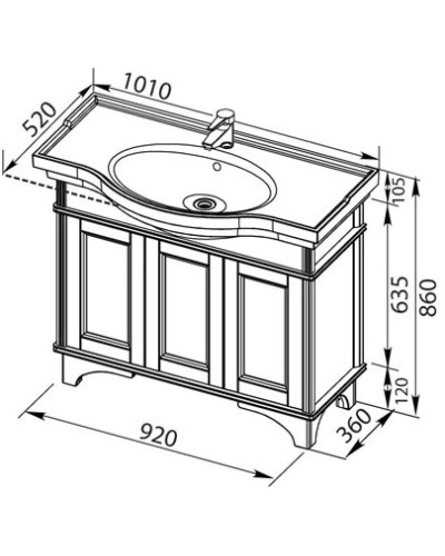 Тумба орех 92 см Aquanet Николь 00180519