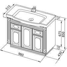 Тумба белый 96 см Aquanet Фредерика 00169967