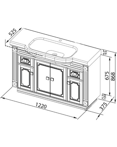 Тумба белый 122 см Aquanet Фредерика 00182009