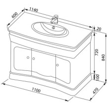 Тумба белый 110 см Aquanet Греция 00171545