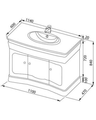Тумба белый 110 см Aquanet Греция 00171545