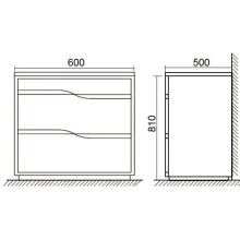 Тумба белый глянец 60 см BelBagno Gino GINO-600-2C-PIA-BL