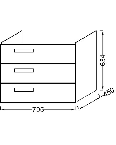 Тумба под раковину Jacob Delafon Rythmik 80 EB1309-E70 подвесная Арлингтонгский Дуб
