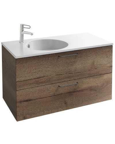 Тумба под раковину Jacob Delafon Odeon Rive Gauche 100 EB2524-R9-E10 подвесная Квебекский дуб ручки Черные