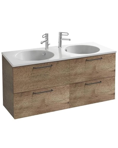 Тумба под раковину Jacob Delafon Odeon Rive Gauche 140 EB2526-R9-E52 подвесная Дуб табак ручки Черные