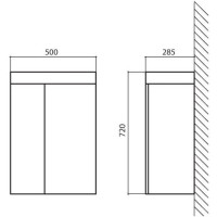 Тумба белый глянец 50 см BelBagno Capella BB500BHLC/BL/LEFT