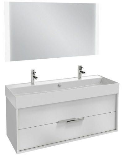 Тумба под раковину Jacob Delafon Vivienne 120 EB1509-N18-N18 подвесная Белая ручки Хром