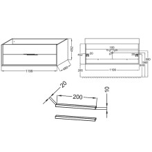 Тумба под раковину Jacob Delafon Vivienne 120 EB1509-N18-N18 подвесная Белая ручки Хром