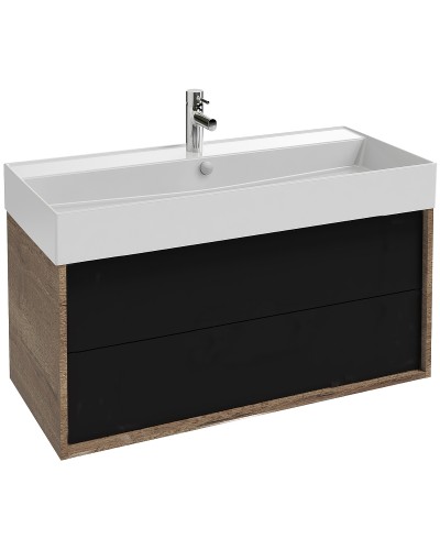 Тумба под раковину Jacob Delafon Vivienne 100 EB1585-E52-S14 подвесная Черный сатин Дуб табак