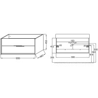 Тумба под раковину Jacob Delafon Vivienne 100 EB1585-E52-S14 подвесная Черный сатин Дуб табак