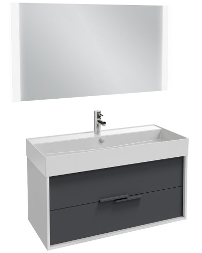 Тумба под раковину Jacob Delafon Vivienne 100 EB1585-N18-S40 подвесная Белая Серая