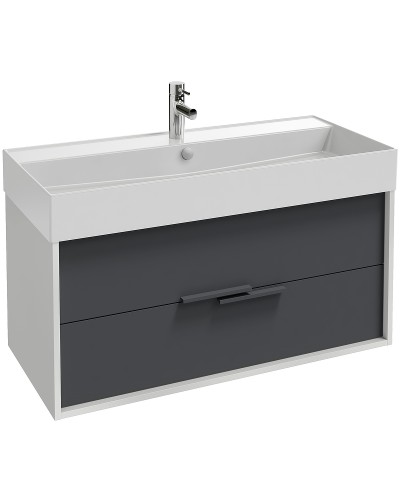 Тумба под раковину Jacob Delafon Vivienne 100 EB1585-N18-S40 подвесная Белая Серая