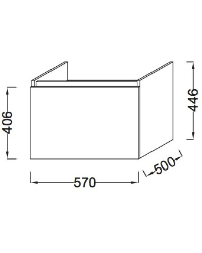 Тумба под столешницу 57 см Jacob Delafon Parallel EB514-E10