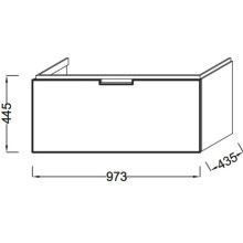 Тумба серый антрацит глянец 97,3 см Jacob Delafon Reve EB1132-442