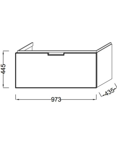 Тумба серый антрацит глянец 97,3 см Jacob Delafon Reve EB1132-442