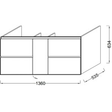 Тумба квебекский дуб 136 см Jacob Delafon Soprano EB1332-E10