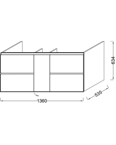 Тумба квебекский дуб 136 см Jacob Delafon Soprano EB1332-E10