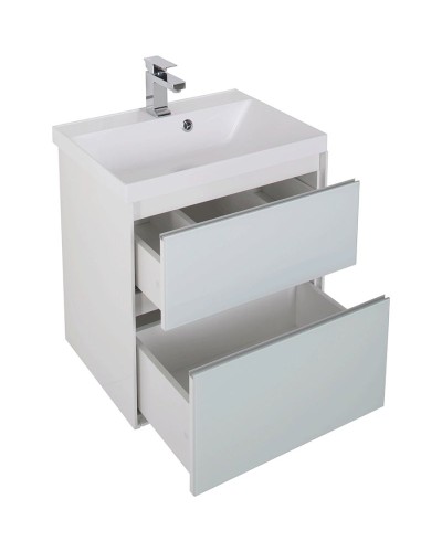 Тумба под раковину Aquanet Гласс 60 196961 подвесная Белая