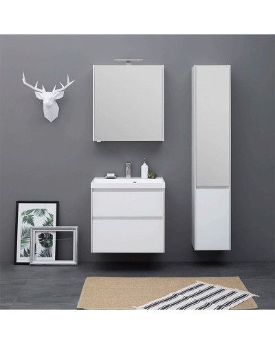 Тумба под раковину Aquanet Гласс 60 196961 подвесная Белая