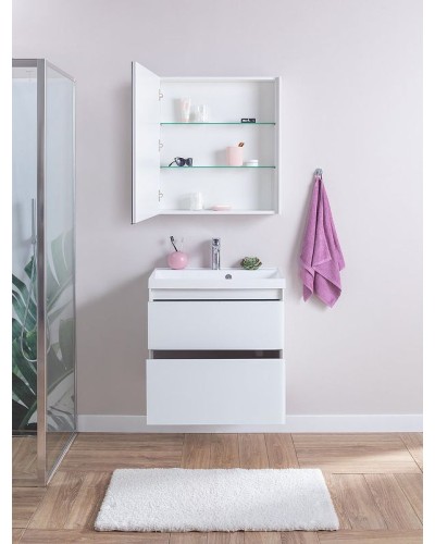 Тумба под раковину Aquanet Гласс 60 196961 подвесная Белая