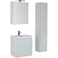 Тумба под раковину Aquanet Гласс 60 196961 подвесная Белая