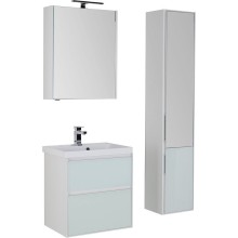 Тумба под раковину Aquanet Гласс 60 196961 подвесная Белая