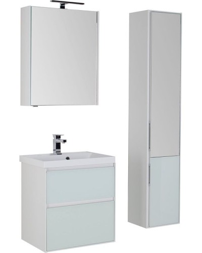 Тумба под раковину Aquanet Гласс 60 196961 подвесная Белая