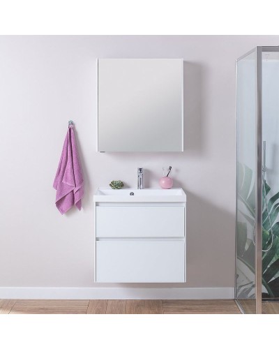 Тумба под раковину Aquanet Гласс 60 196961 подвесная Белая