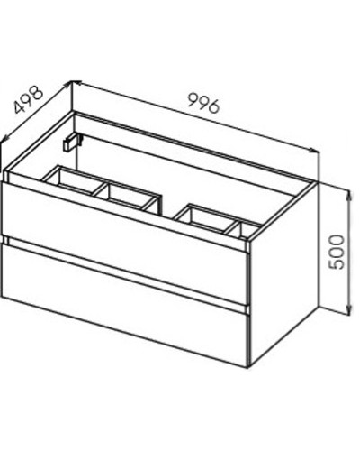 Тумба под раковину Cezares MOLVENO-100-2C-SO-NN подвесная Noce Nature